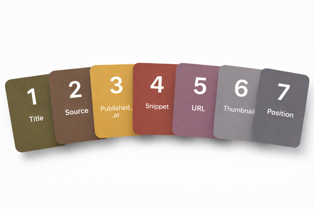 Supported Data Fields - Google News API