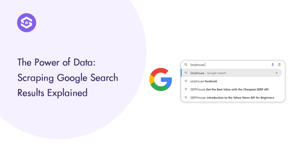 Illustration depicting the process of scraping Google search results to harness the power of data analysis.