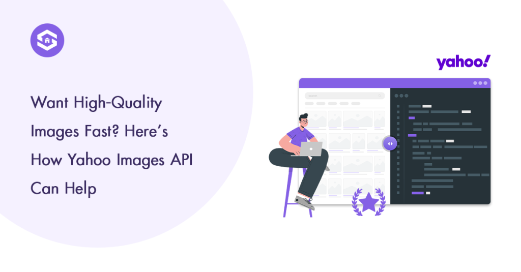 Visual representation of the Yahoo Images API, highlighting its features for improving image search functionality.