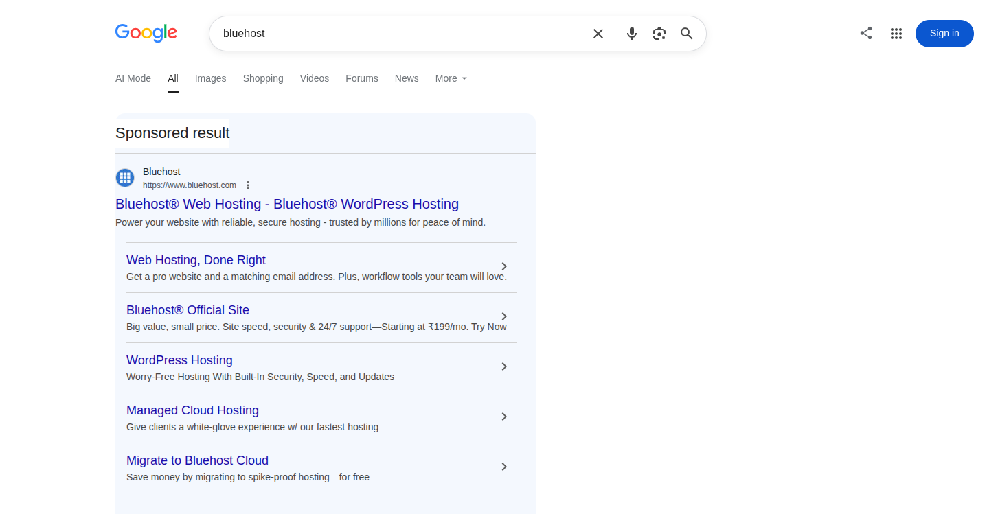 Google Ads in search results