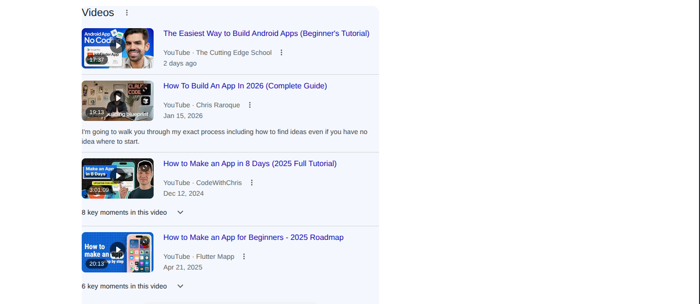 Google Inline Video in search results