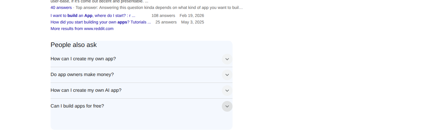 Google People Also Ask in search results