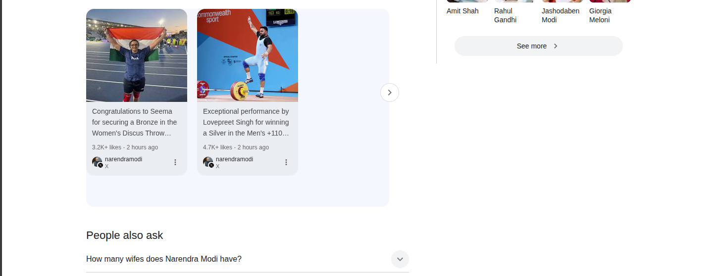 Google Twitter results in search results