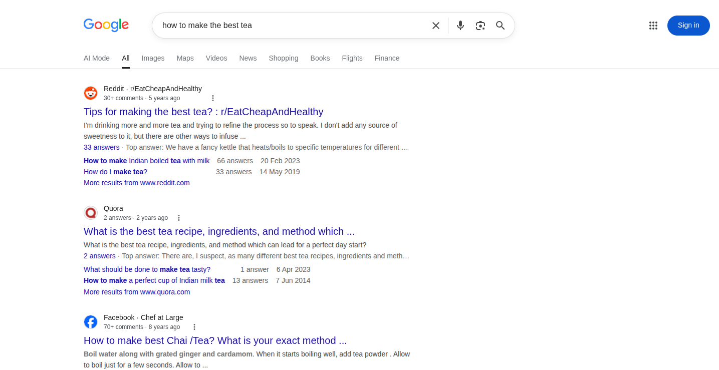 Google forums discussion results
