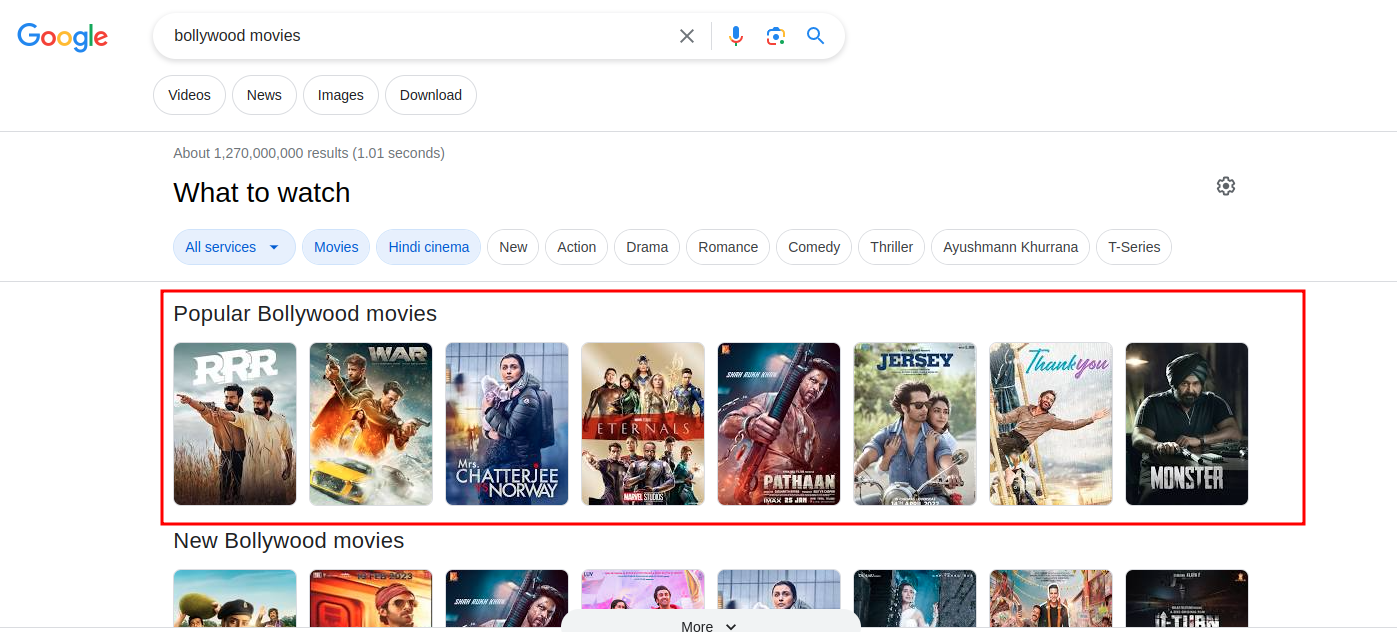 google carousel results for desktop bollywood movies