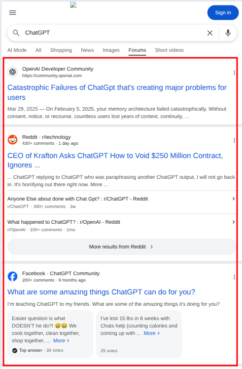 google video api results for mobile