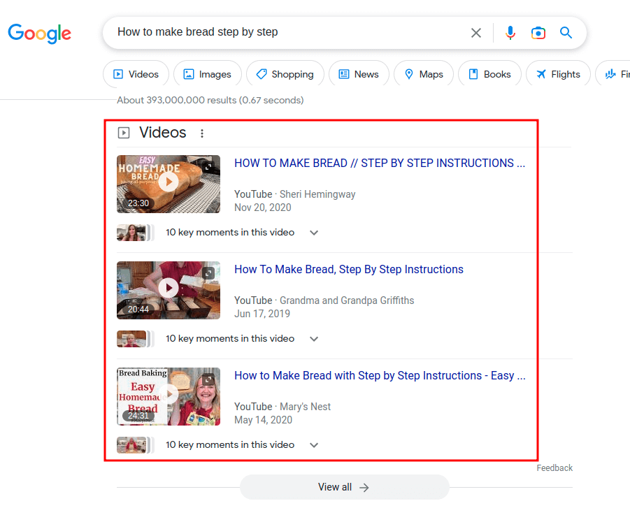 google inline video results for desktop