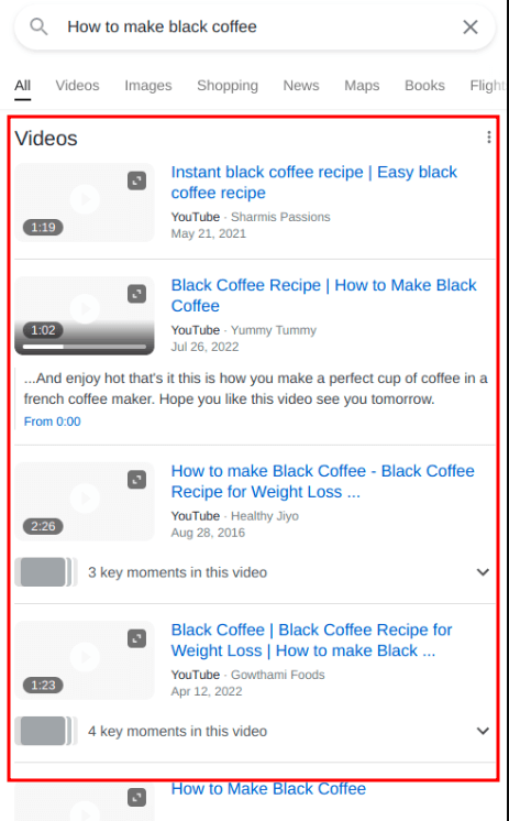 google inline video results for mobile