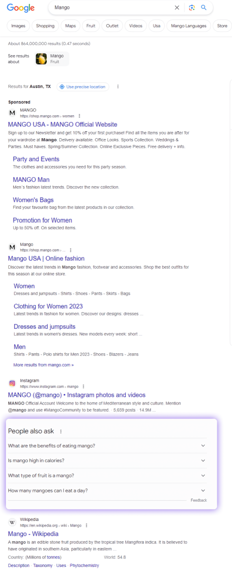 google people ask results for desktop