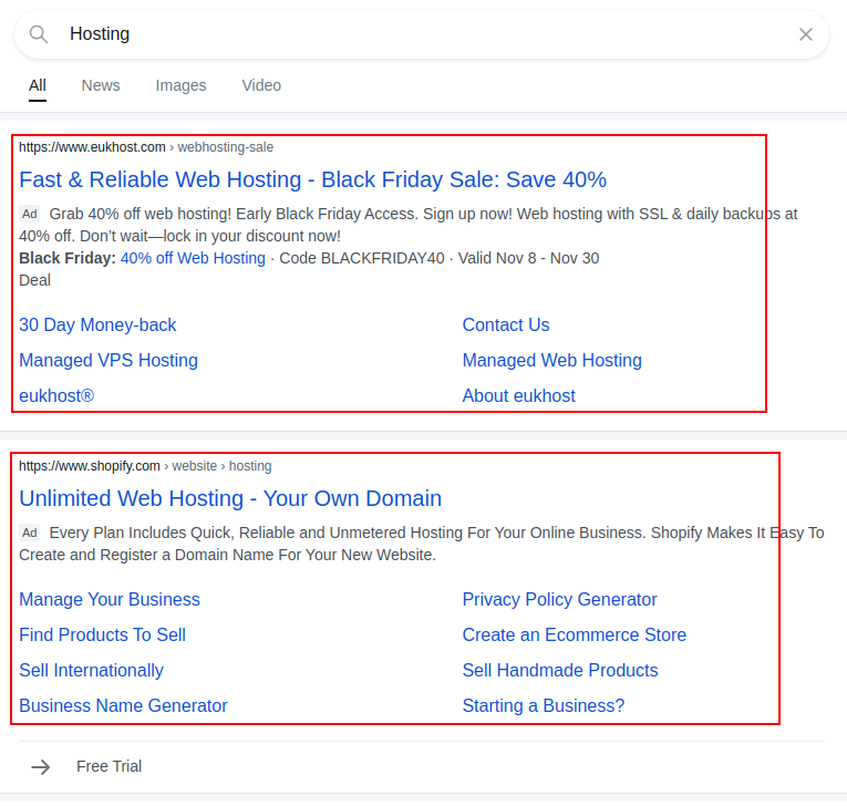 yahoo ads results for Hosting on mobile