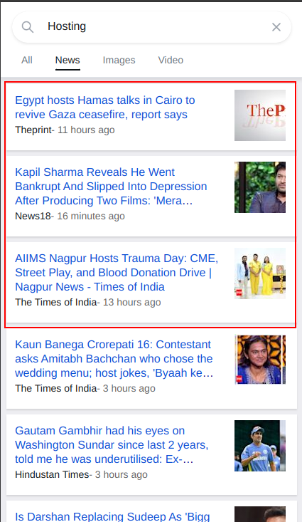 yahoo news api for hosting on mobile