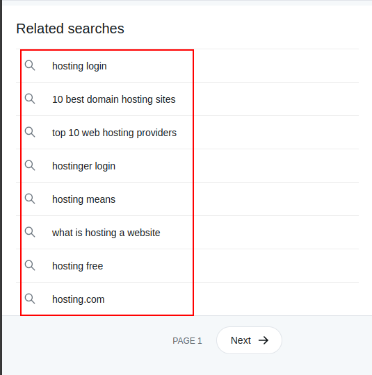 yahoo related search for hosting on mobile